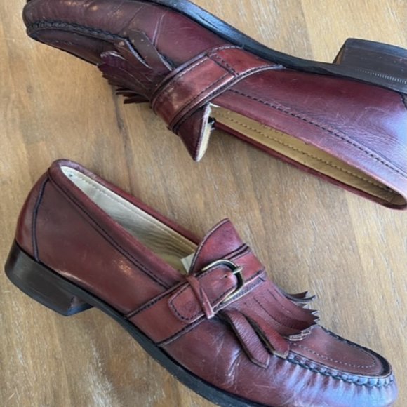 Cole Haan Brown Leather Kiltie Buckled Loafer Shoe Size 8.5C Made In USA‎ Red main image 7